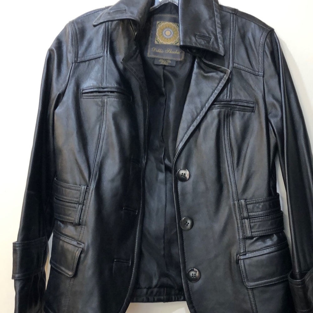 Debbie Shuchat black leather jacket